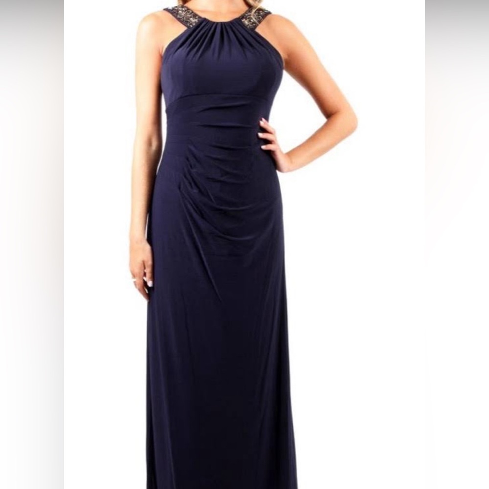 Xscape Navy Blue Prom Dress - Picture 1 of 6
